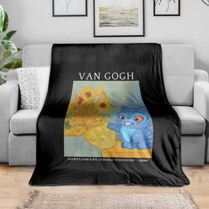 Van Gogh Kpop Fan Throw Blanket Blue Tiger Vintage Art Sunflower Cat TS10 Print Your Wear