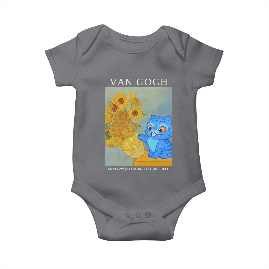 Van Gogh Kpop Fan Baby Onesie Blue Tiger Vintage Art Sunflower Cat TS10 Charcoal Print Your Wear