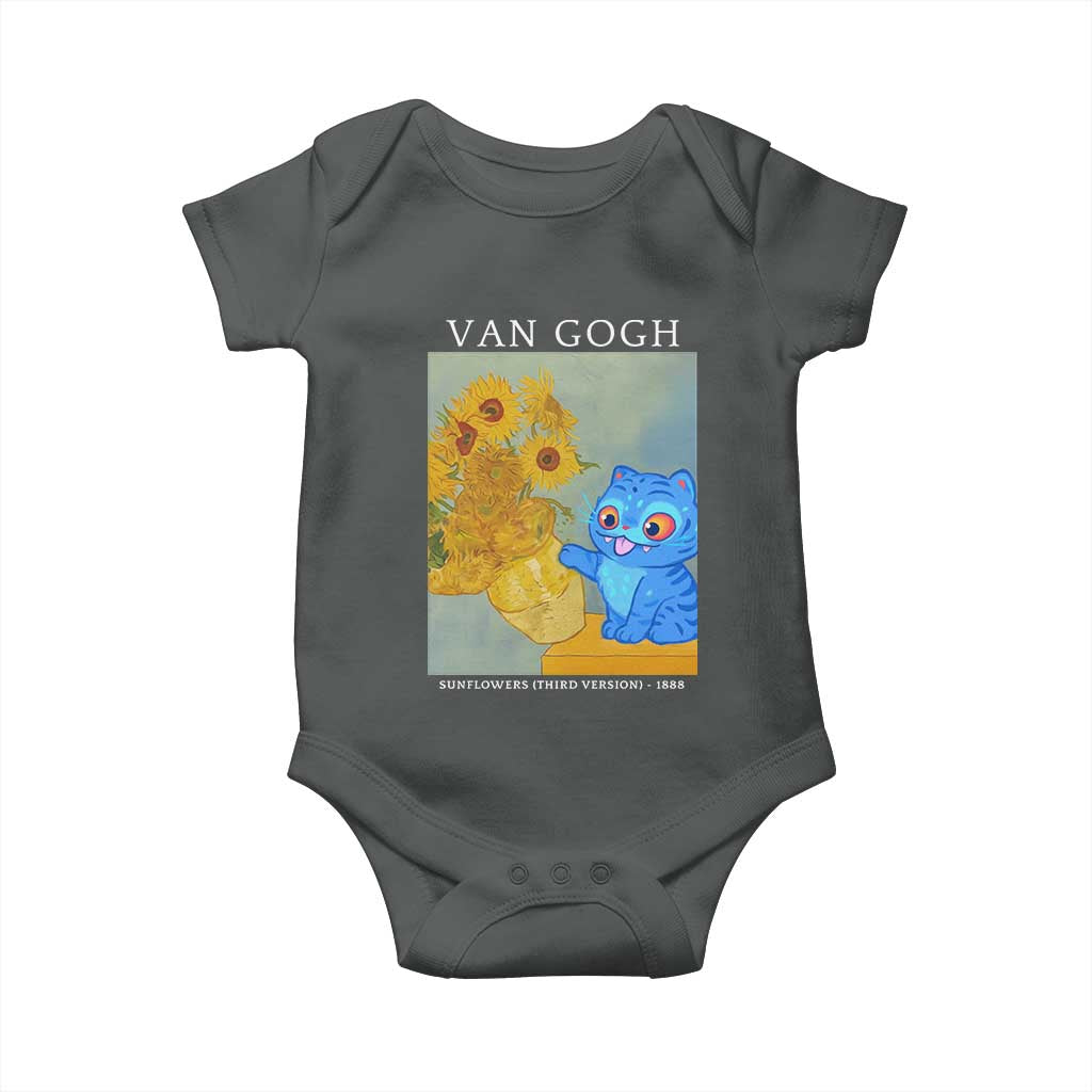 Van Gogh Kpop Fan Baby Onesie Blue Tiger Vintage Art Sunflower Cat TS10 Dark Heather Print Your Wear