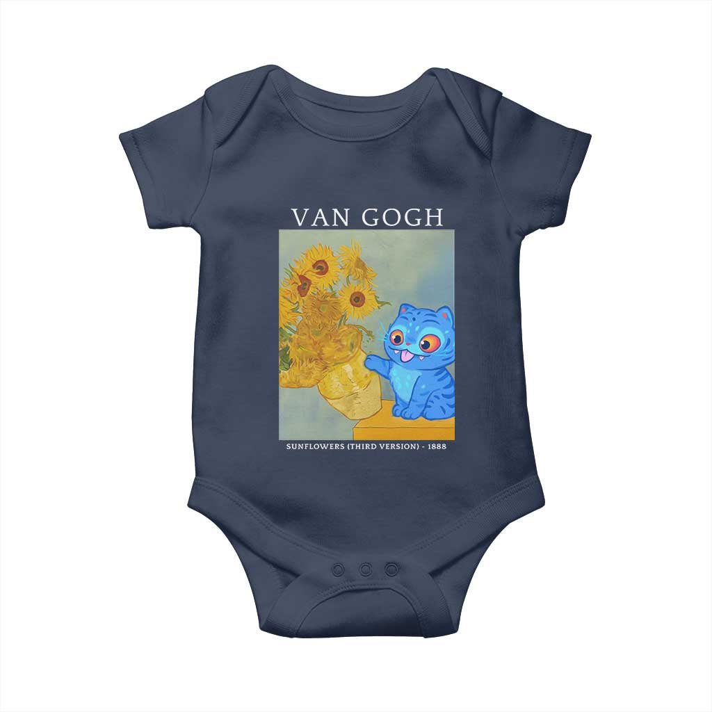 Van Gogh Kpop Fan Baby Onesie Blue Tiger Vintage Art Sunflower Cat TS10 Navy Print Your Wear