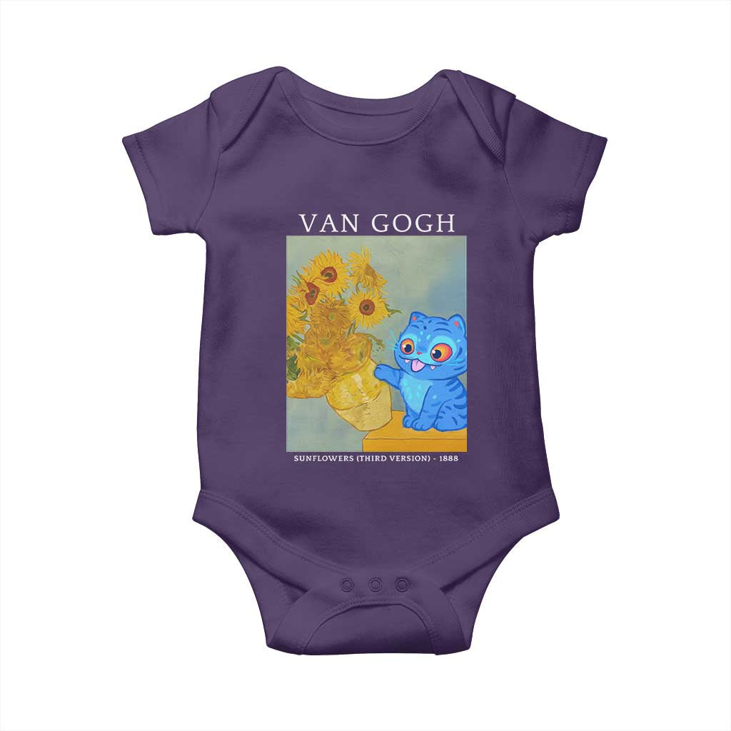 Van Gogh Kpop Fan Baby Onesie Blue Tiger Vintage Art Sunflower Cat TS10 Purple Print Your Wear