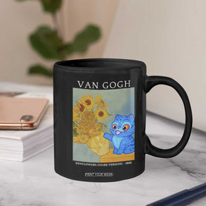 Van Gogh Kpop Fan Coffee Mug Blue Tiger Vintage Art Sunflower Cat TS10 Print Your Wear