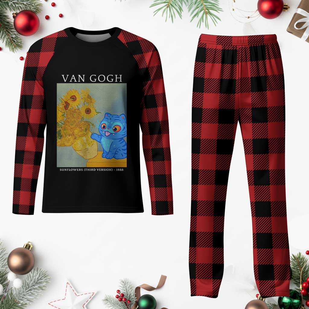 Van Gogh Kpop Fan Plaid Pajama Set Blue Tiger Vintage Art Sunflower Cat TS10 Buffalo Plaid Print Your Wear