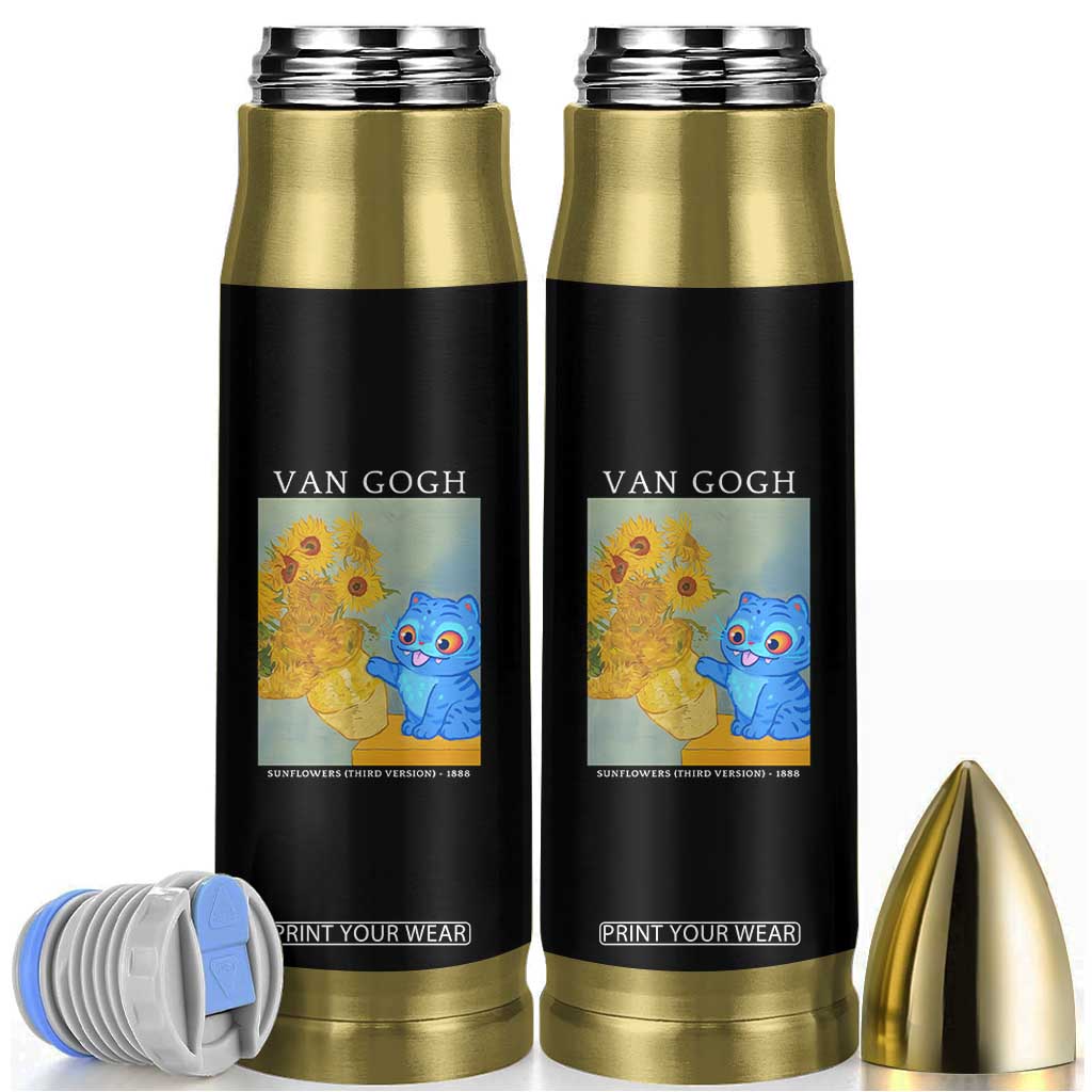 Van Gogh Kpop Fan Bullet Tumbler Blue Tiger Vintage Art Sunflower Cat TS10 Black Print Your Wear