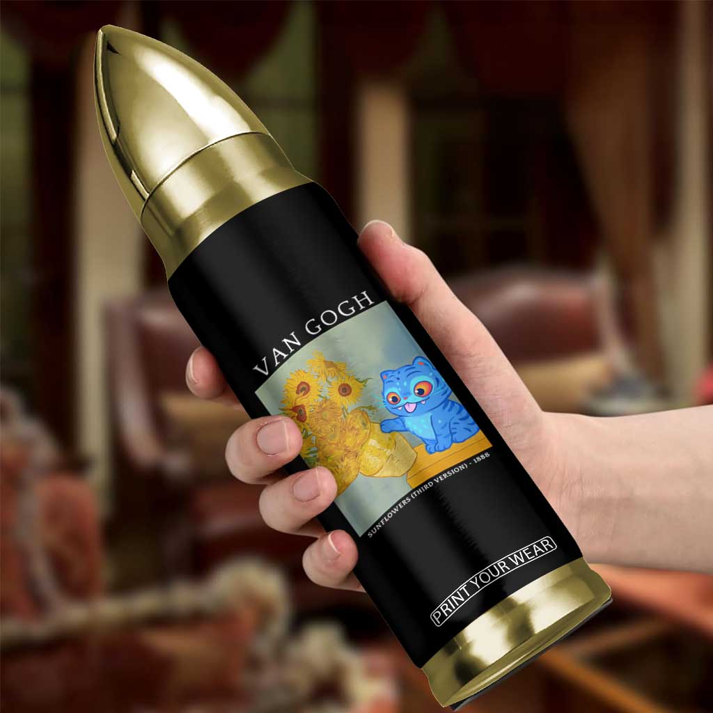 Van Gogh Kpop Fan Bullet Tumbler Blue Tiger Vintage Art Sunflower Cat TS10 Print Your Wear