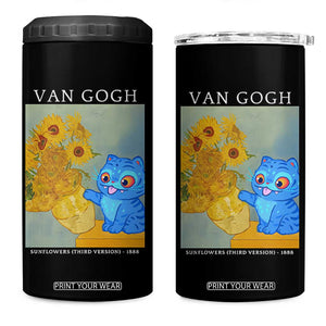 Van Gogh Kpop Fan 4 in 1 Can Cooler Tumbler Blue Tiger Vintage Art Sunflower Cat TS10 One Size: 16 oz Black Print Your Wear
