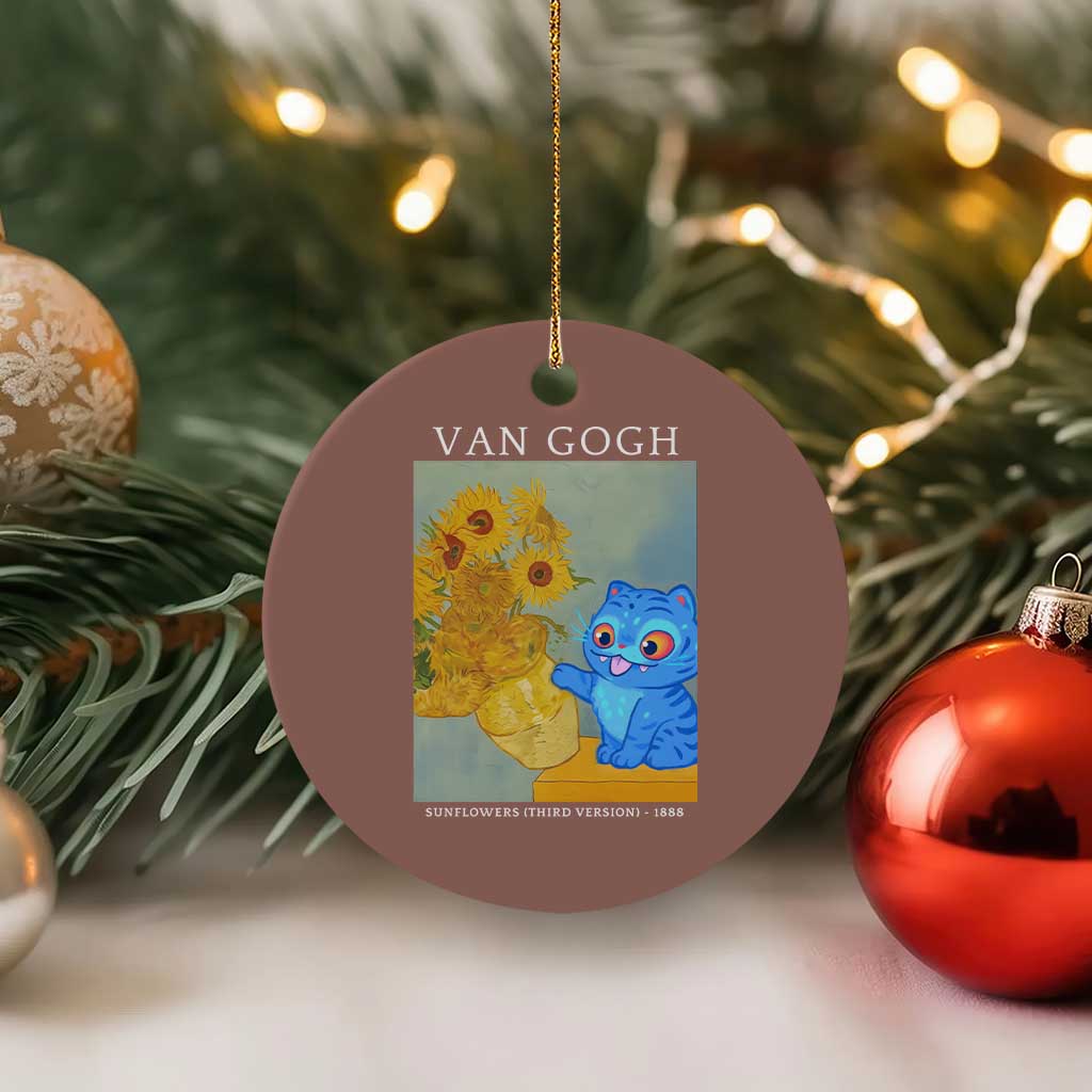 Van Gogh Kpop Fan Ceramic Ornament Blue Tiger Vintage Art Sunflower Cat TS10 1pc Mocha Print Your Wear