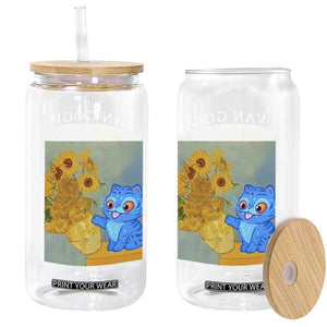 Van Gogh Kpop Fan Glass Can Blue Tiger Vintage Art Sunflower Cat TS10 Print Your Wear