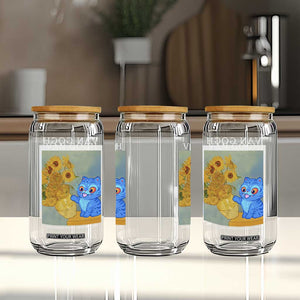 Van Gogh Kpop Fan Glass Can Blue Tiger Vintage Art Sunflower Cat TS10 Print Your Wear
