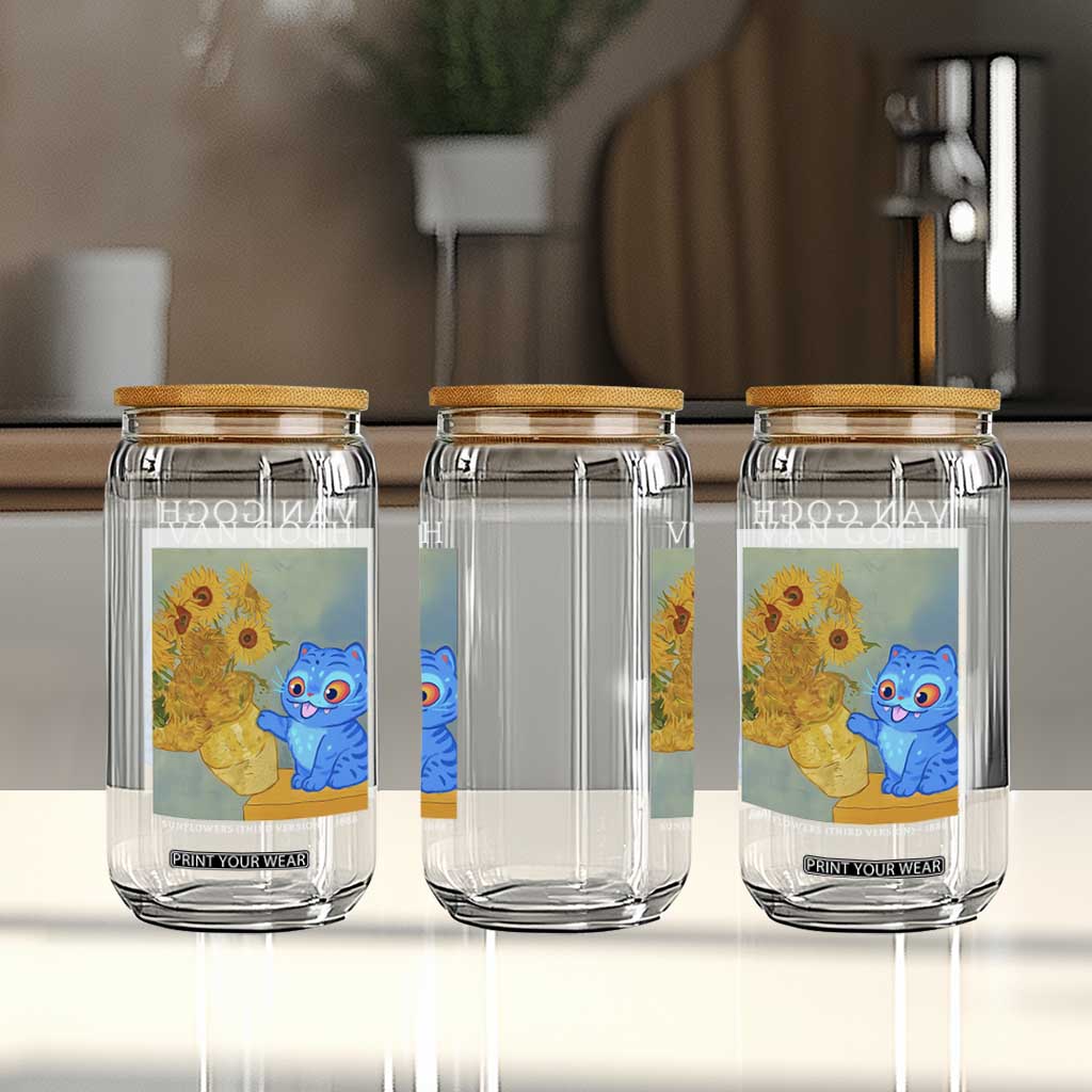 Van Gogh Kpop Fan Glass Can Blue Tiger Vintage Art Sunflower Cat TS10 Print Your Wear