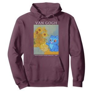 Van Gogh Kpop Fan Hoodie Blue Tiger Vintage Art Sunflower Cat TS10 Maroon Print Your Wear