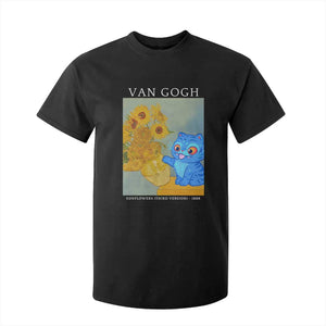 Van Gogh Kpop Fan T Shirt For Kid Blue Tiger Vintage Art Sunflower Cat TS10 Black Print Your Wear