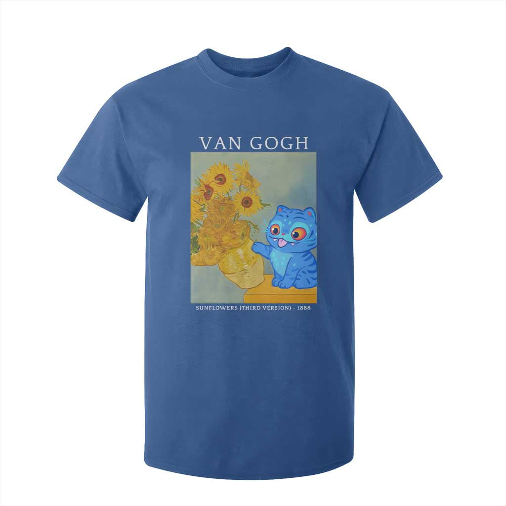 Van Gogh Kpop Fan T Shirt For Kid Blue Tiger Vintage Art Sunflower Cat TS10 Royal Blue Print Your Wear