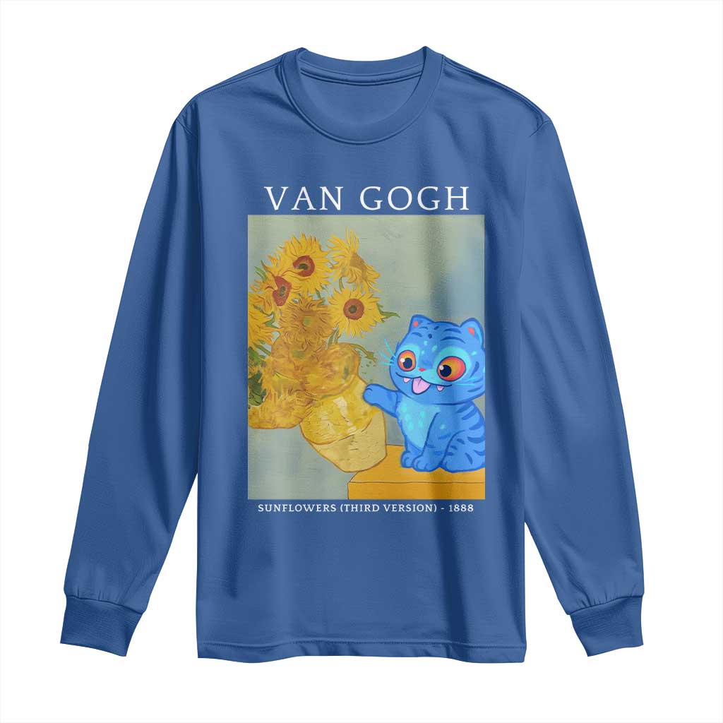 Van Gogh Kpop Fan Long Sleeve Shirt Blue Tiger Vintage Art Sunflower Cat TS10 Royal Blue Print Your Wear