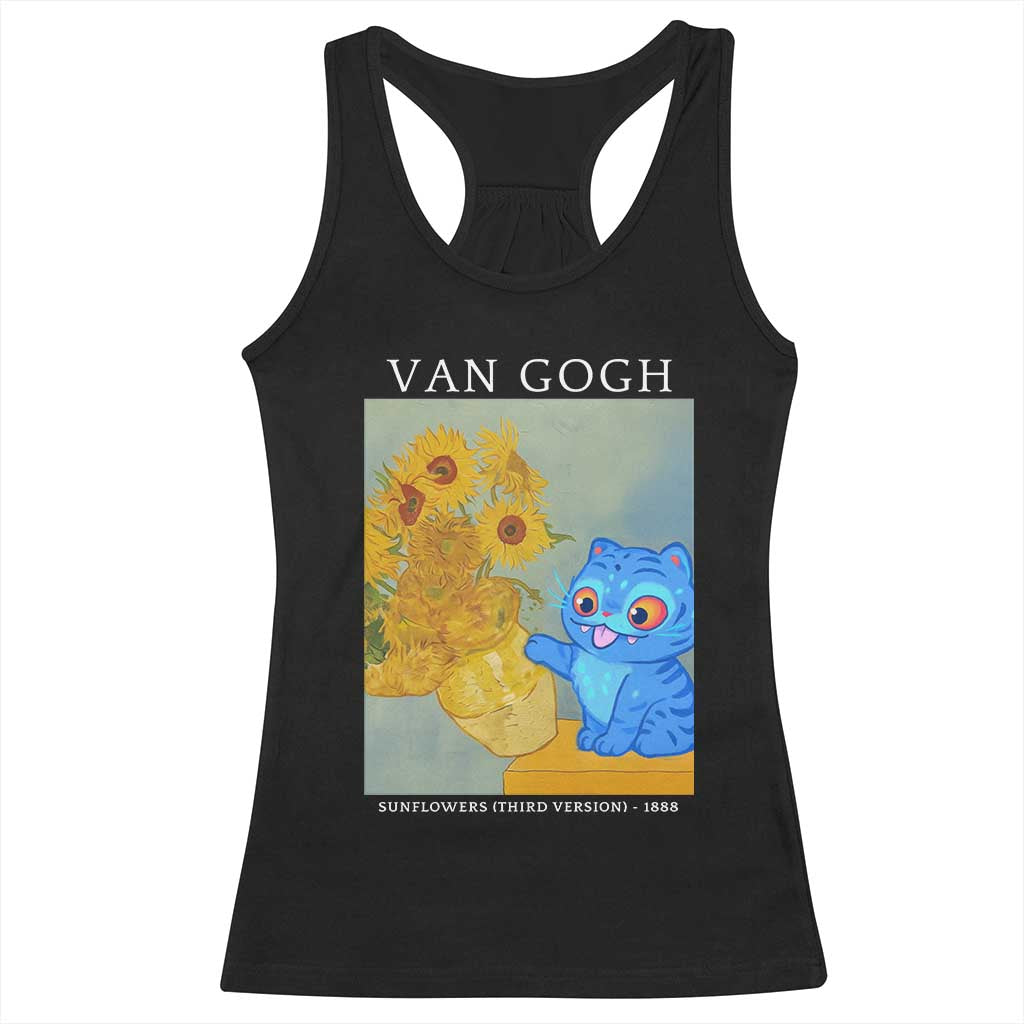 Van Gogh Kpop Fan Racerback Tank Top Blue Tiger Vintage Art Sunflower Cat TS10 Black Print Your Wear