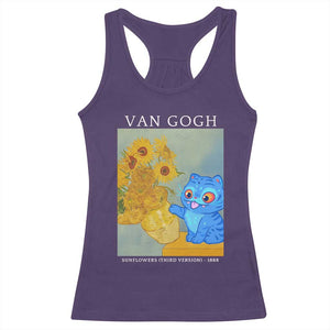 Van Gogh Kpop Fan Racerback Tank Top Blue Tiger Vintage Art Sunflower Cat TS10 Purple Print Your Wear