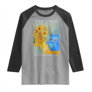 Van Gogh Kpop Fan Raglan Shirt Blue Tiger Vintage Art Sunflower Cat TS10 Sport Gray Black Print Your Wear