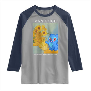 Van Gogh Kpop Fan Raglan Shirt Blue Tiger Vintage Art Sunflower Cat TS10 Sport Gray Navy Print Your Wear