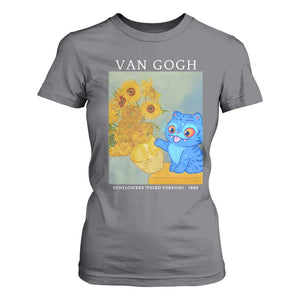 Van Gogh Kpop Fan T Shirt For Women Blue Tiger Vintage Art Sunflower Cat TS10 Charcoal Print Your Wear