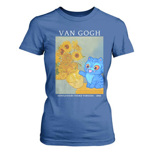 Van Gogh Kpop Fan T Shirt For Women Blue Tiger Vintage Art Sunflower Cat TS10 Royal Blue Print Your Wear