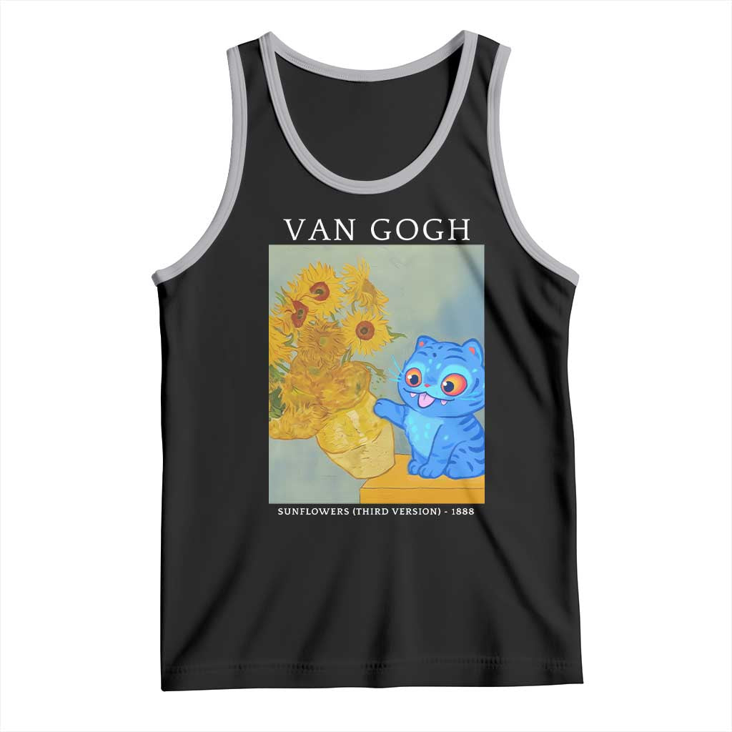 Van Gogh Kpop Fan Tank Top Blue Tiger Vintage Art Sunflower Cat TS10 Black Athletic Heather Print Your Wear