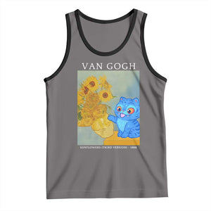 Van Gogh Kpop Fan Tank Top Blue Tiger Vintage Art Sunflower Cat TS10 Deep Heather Black Print Your Wear