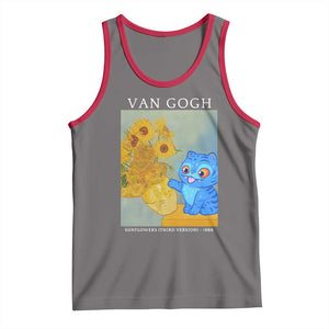 Van Gogh Kpop Fan Tank Top Blue Tiger Vintage Art Sunflower Cat TS10 Deep Heather Red Print Your Wear