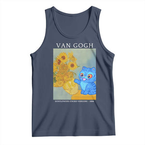 Van Gogh Kpop Fan Tank Top Blue Tiger Vintage Art Sunflower Cat TS10 Navy Print Your Wear