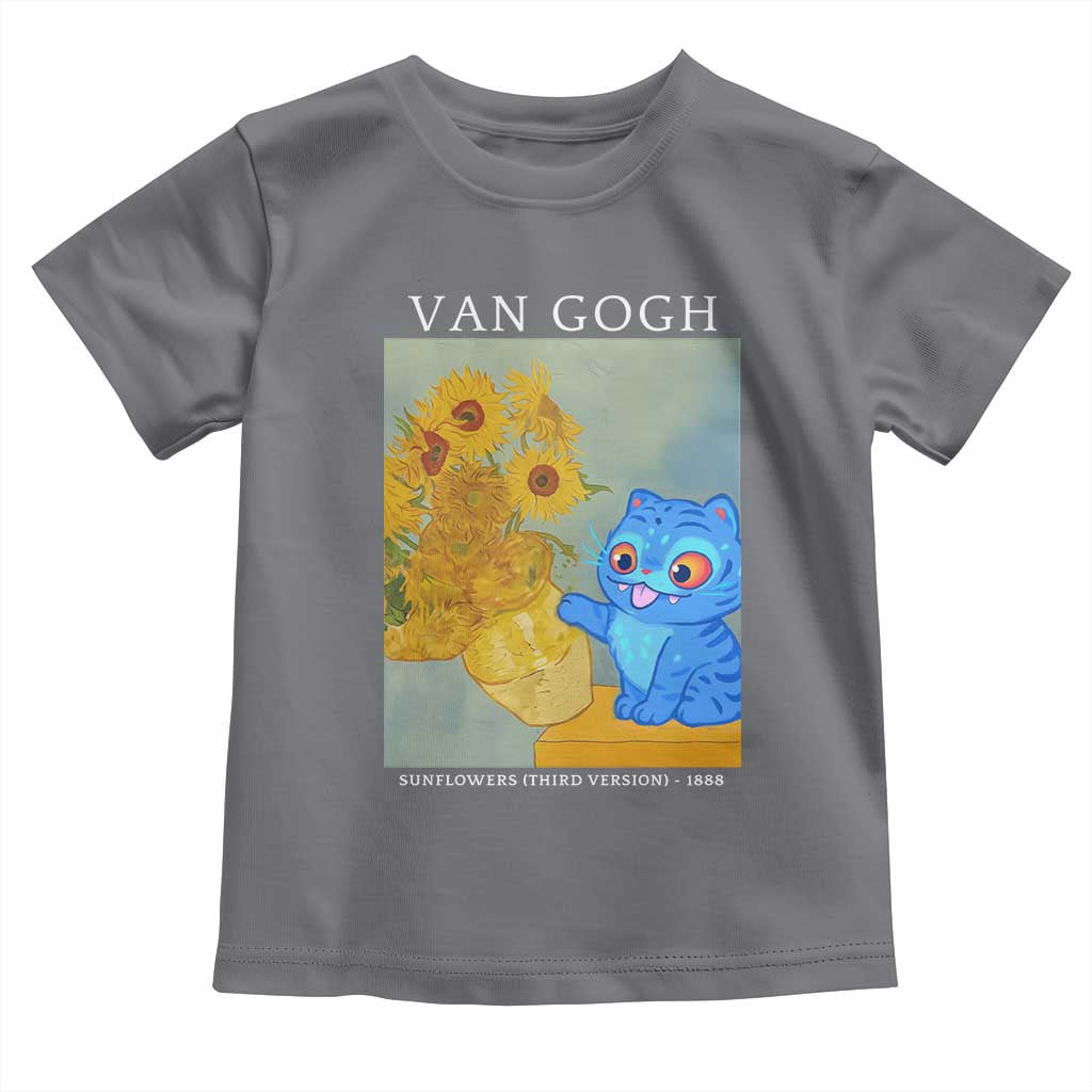 Van Gogh Kpop Fan Toddler T Shirt Blue Tiger Vintage Art Sunflower Cat TS10 Charcoal Print Your Wear