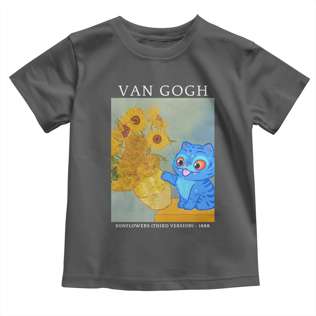 Van Gogh Kpop Fan Toddler T Shirt Blue Tiger Vintage Art Sunflower Cat TS10 Dark Heather Print Your Wear