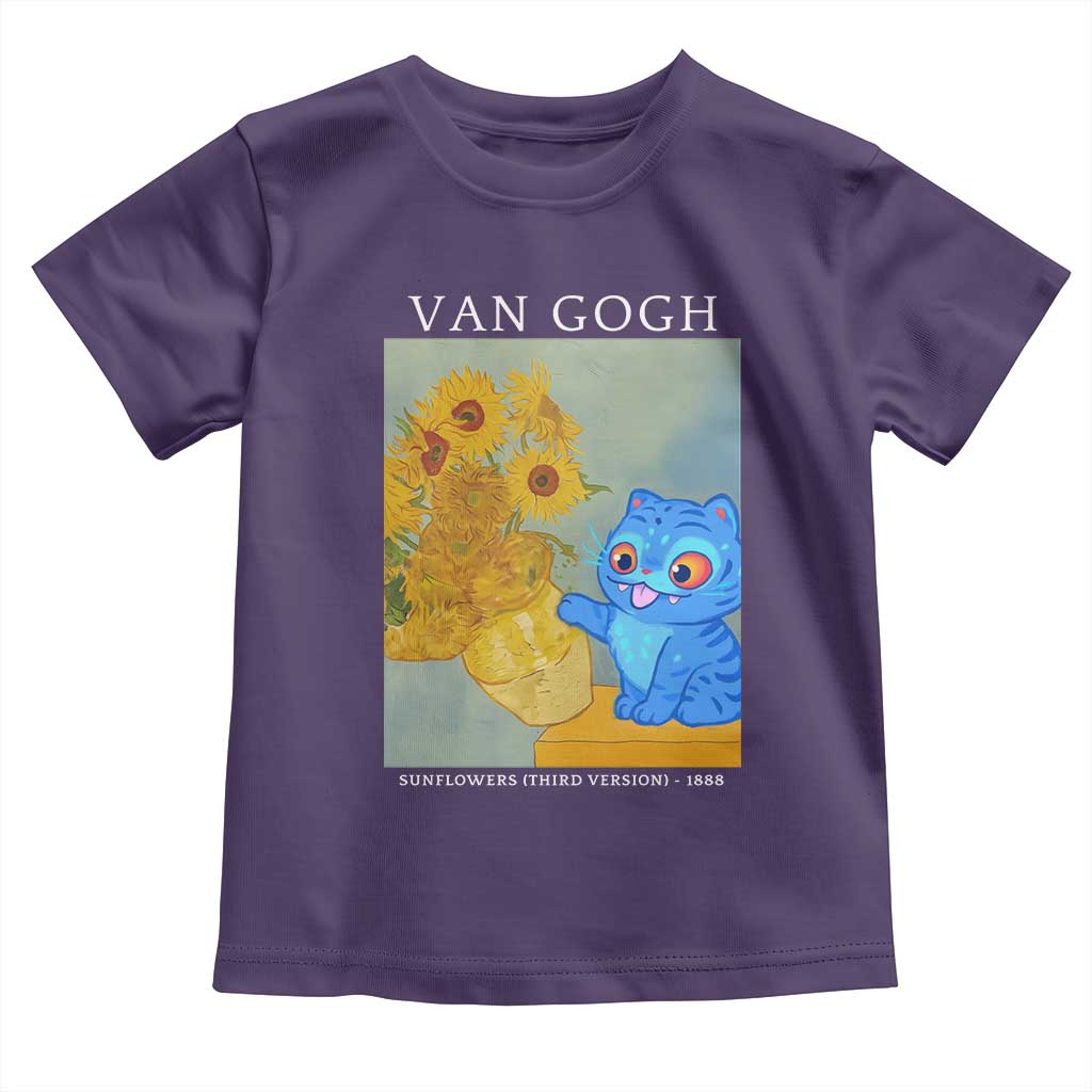 Van Gogh Kpop Fan Toddler T Shirt Blue Tiger Vintage Art Sunflower Cat TS10 Purple Print Your Wear