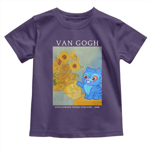 Van Gogh Kpop Fan Toddler T Shirt Blue Tiger Vintage Art Sunflower Cat TS10 Purple Print Your Wear