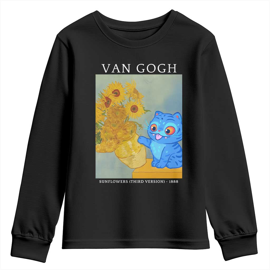 Van Gogh Kpop Fan Youth Sweatshirt Blue Tiger Vintage Art Sunflower Cat TS10 Black Print Your Wear