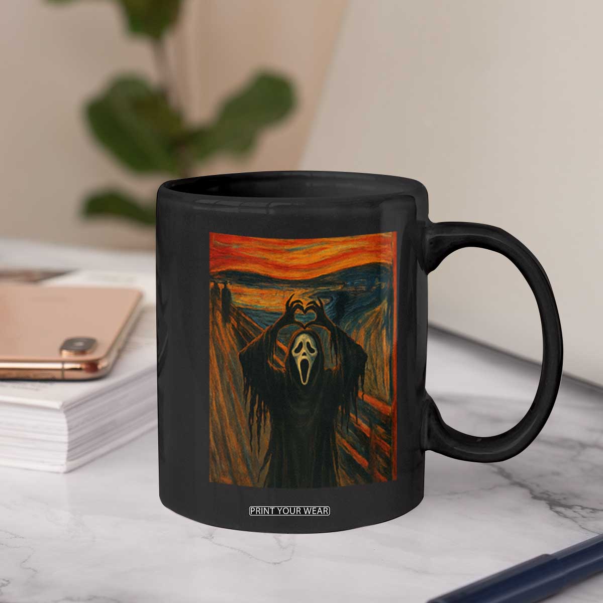 Ghost Heart Hands Coffee Mug Scary Face Horror Halloween TS10 Print Your Wear