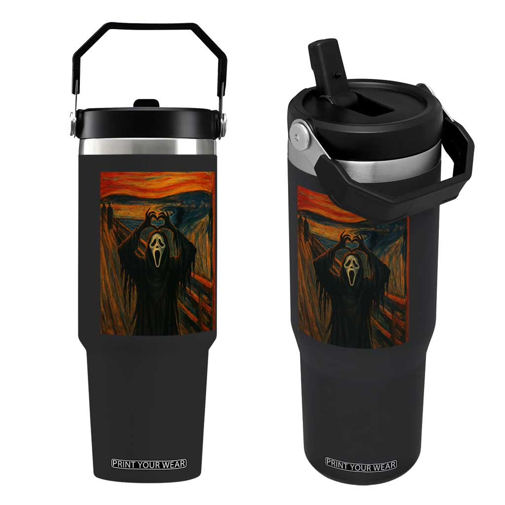 Ghost Heart Hands Flip Straw Tumbler Scary Face Horror Halloween TS10 One Size: 30 oz Black Print Your Wear