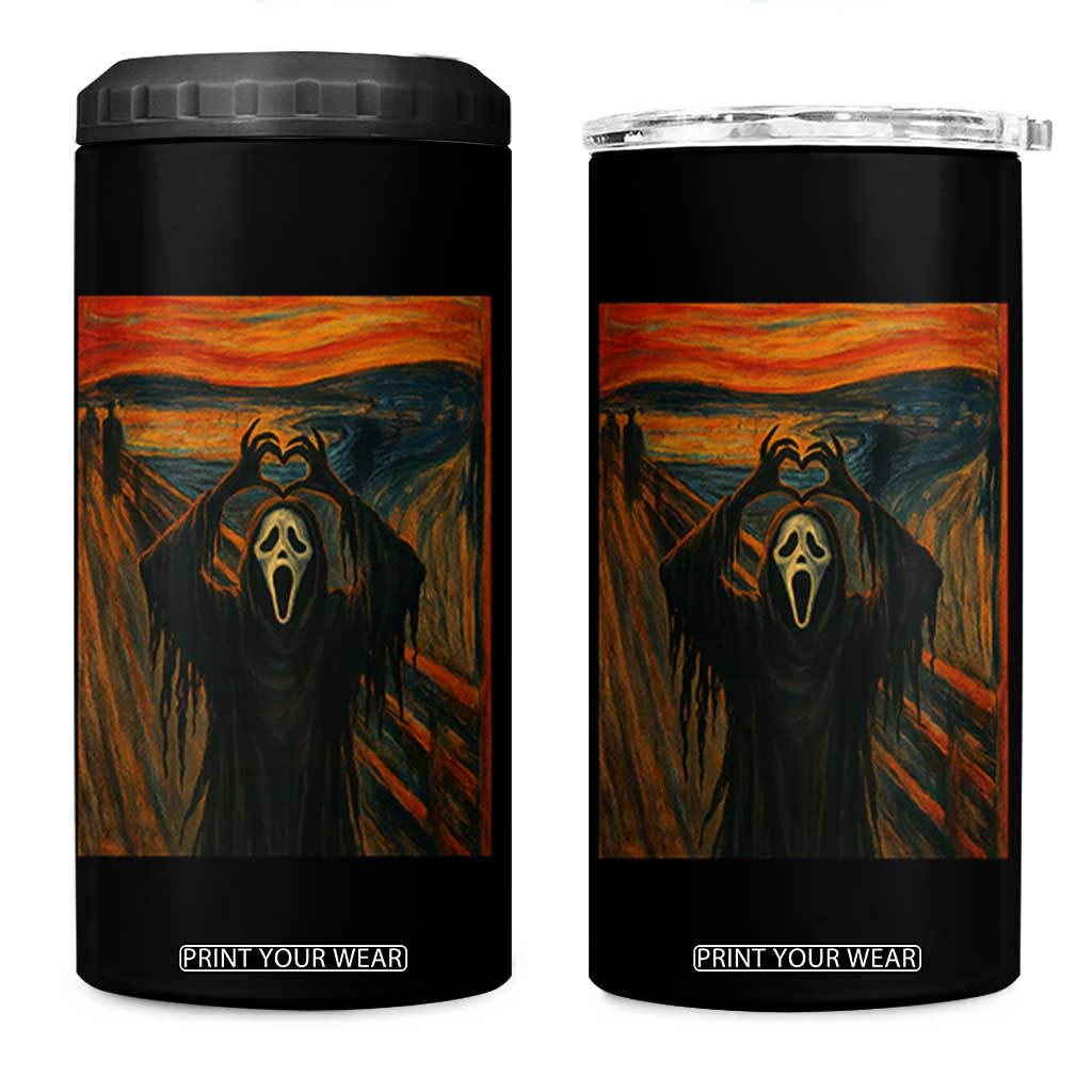 Ghost Heart Hands 4 in 1 Can Cooler Tumbler Scary Face Horror Halloween TS10 One Size: 16 oz Black Print Your Wear