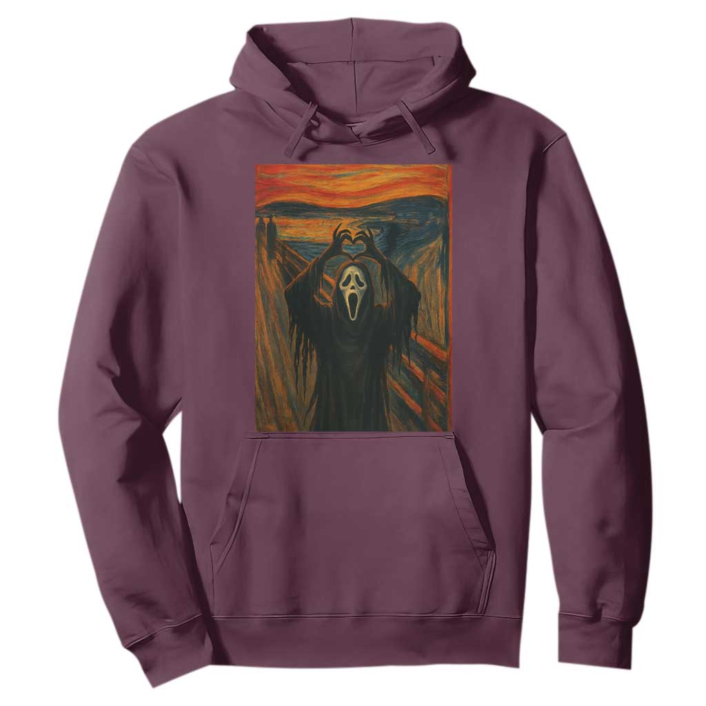 Ghost Heart Hands Hoodie Scary Face Horror Halloween TS10 Maroon Print Your Wear