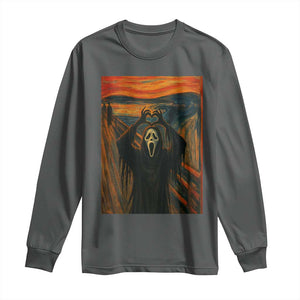 Ghost Heart Hands Long Sleeve Shirt Scary Face Horror Halloween TS10 Dark Heather Print Your Wear