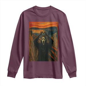 Ghost Heart Hands Long Sleeve Shirt Scary Face Horror Halloween TS10 Maroon Print Your Wear
