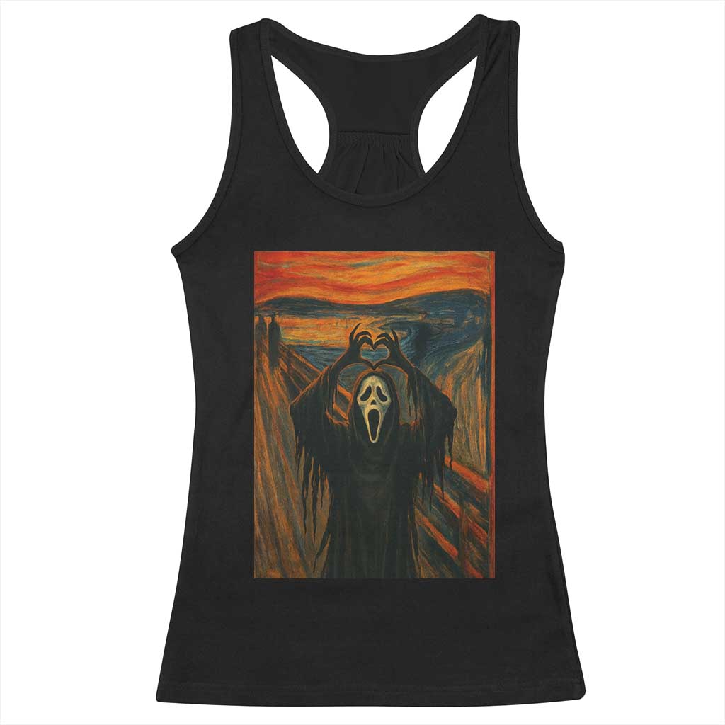 Ghost Heart Hands Racerback Tank Top Scary Face Horror Halloween TS10 Black Print Your Wear