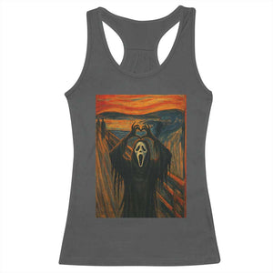 Ghost Heart Hands Racerback Tank Top Scary Face Horror Halloween TS10 Dark Heather Print Your Wear