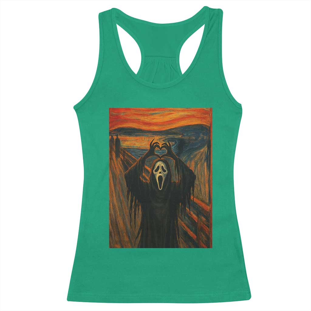 Ghost Heart Hands Racerback Tank Top Scary Face Horror Halloween TS10 Irish Green Print Your Wear