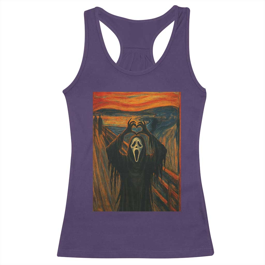 Ghost Heart Hands Racerback Tank Top Scary Face Horror Halloween TS10 Purple Print Your Wear
