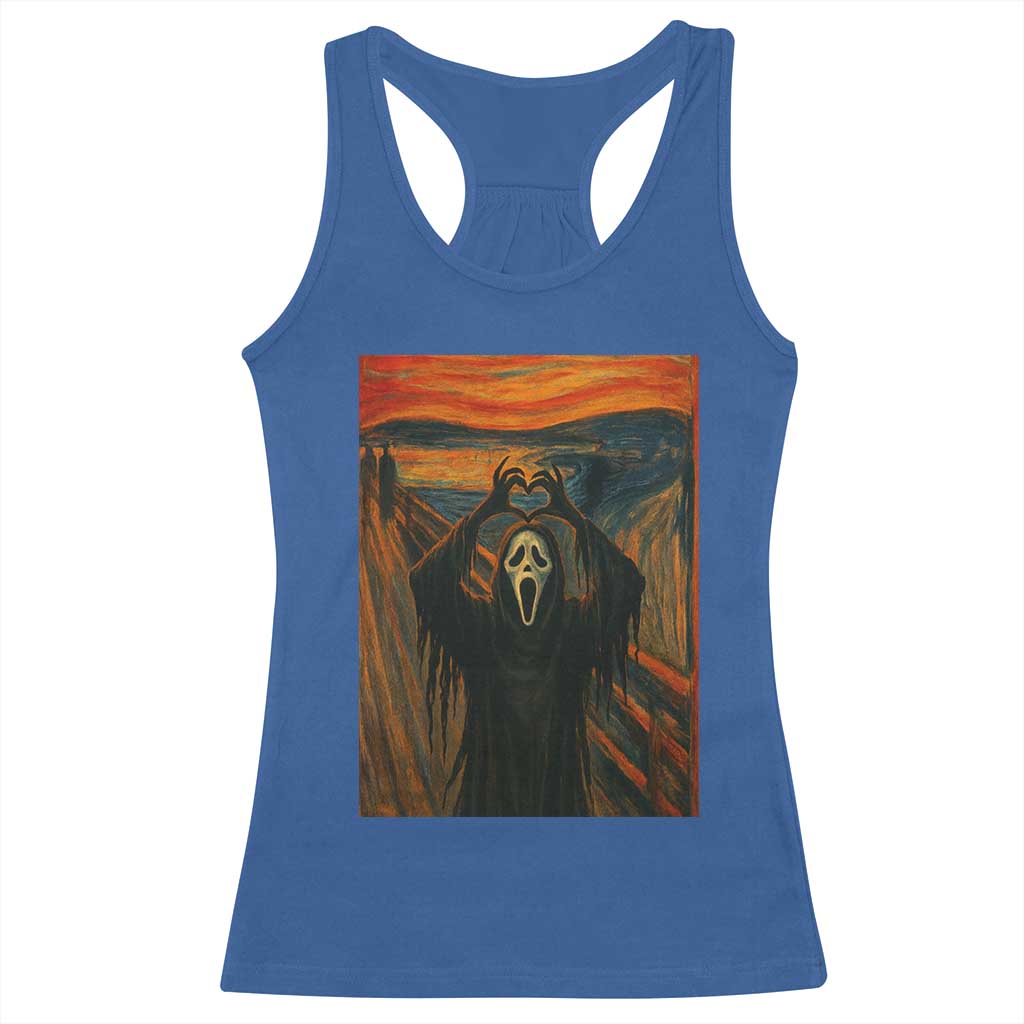 Ghost Heart Hands Racerback Tank Top Scary Face Horror Halloween TS10 Royal Blue Print Your Wear