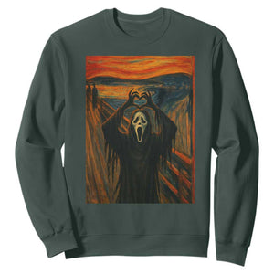 Ghost Heart Hands Sweatshirt Scary Face Horror Halloween TS10 Dark Forest Green Print Your Wear
