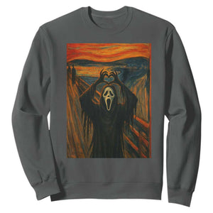 Ghost Heart Hands Sweatshirt Scary Face Horror Halloween TS10 Dark Heather Print Your Wear
