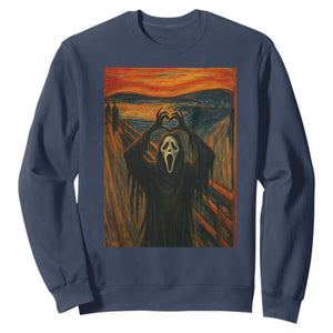 Ghost Heart Hands Sweatshirt Scary Face Horror Halloween TS10 Navy Print Your Wear