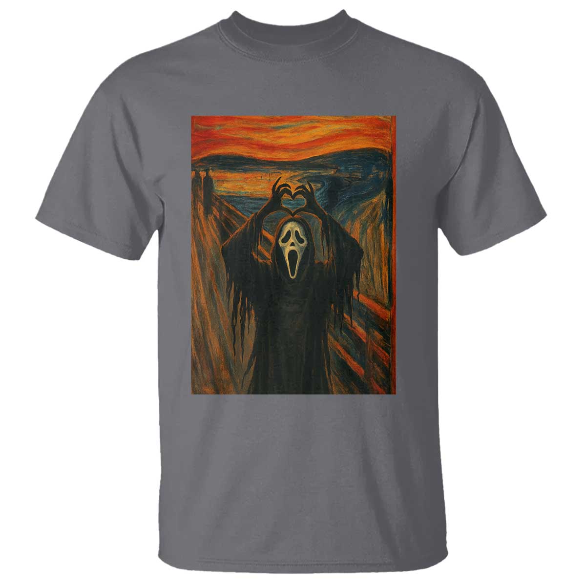 Ghost Heart Hands T Shirt Scary Face Horror Halloween TS10 Charcoal Print Your Wear