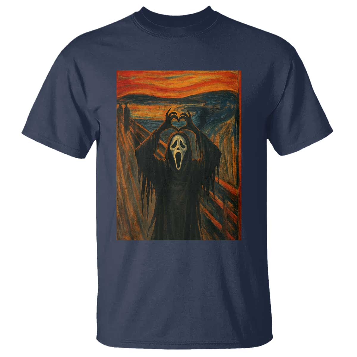 Ghost Heart Hands T Shirt Scary Face Horror Halloween TS10 Navy Print Your Wear