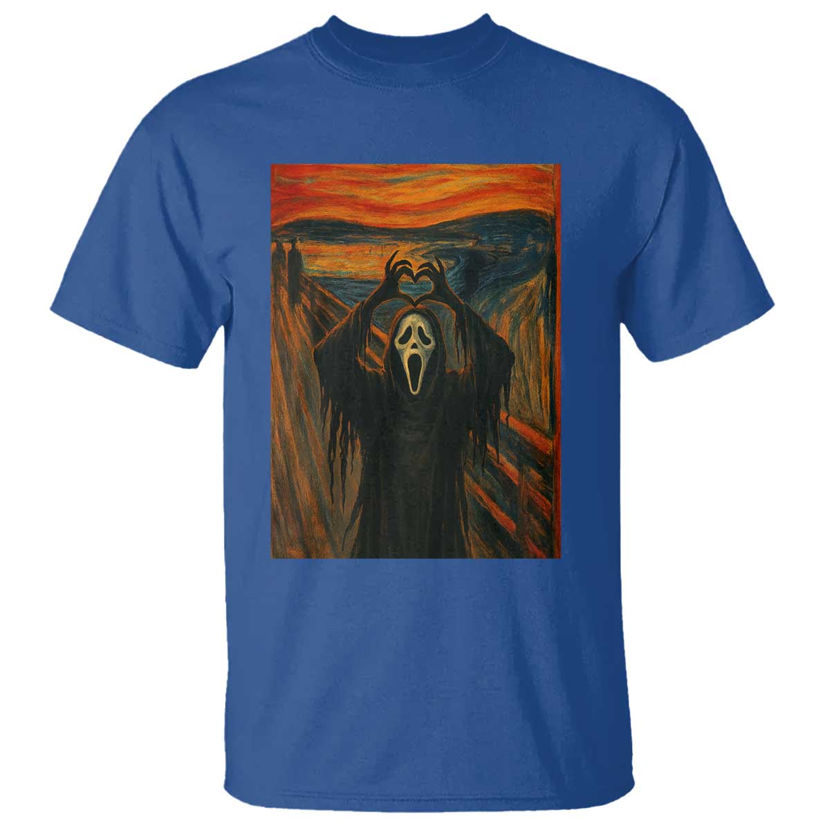 Ghost Heart Hands T Shirt Scary Face Horror Halloween TS10 Royal Blue Print Your Wear